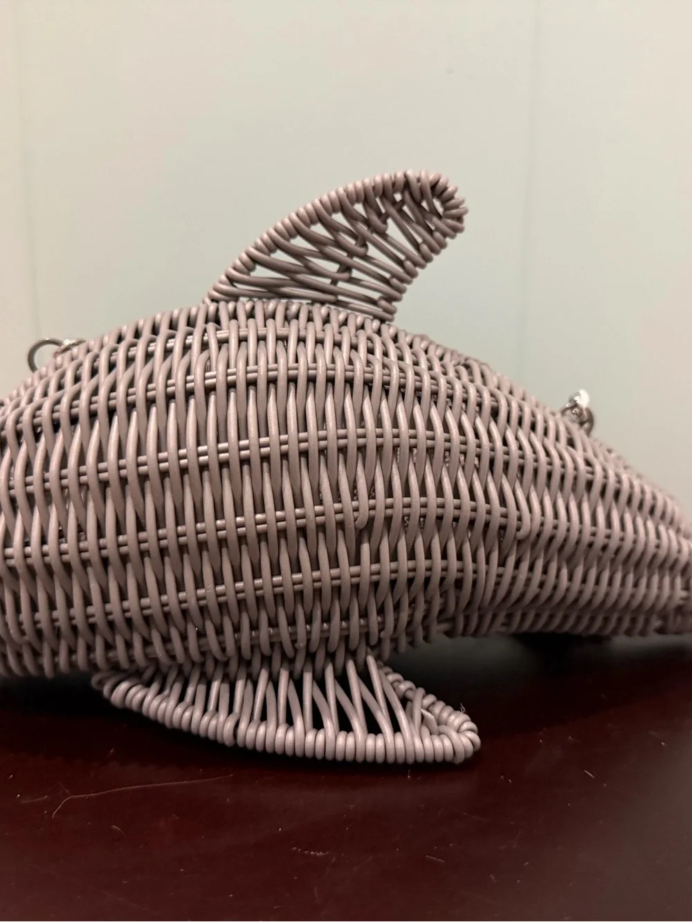 NEW Tommy Bahama dolphin-shaped wicker crossbody bag